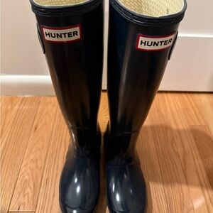 Hunter Tall Rain Boots Navy Blue